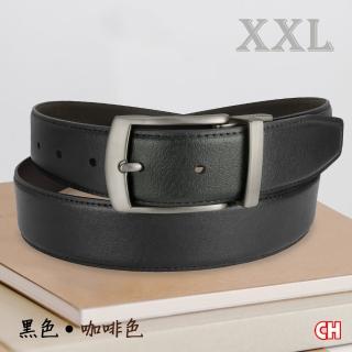 【CH-BELT 銓丞皮帶】男士加大腰加長尺寸中性男皮帶腰帶(黑/咖XXL)