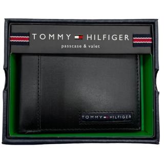 【Tommy Hilfiger】TOMMY 1+1活動雙層卡夾男短夾禮盒組-帥氣黑(黑色 31tl22063)