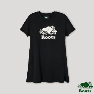【Roots】Roots 女裝- 經典海狸LOGO傘狀洋裝(黑色)