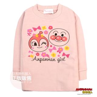 【ANPANMAN 麵包超人】麵包超人長袖T-小花蝴蝶結 粉(90cm/100cm)