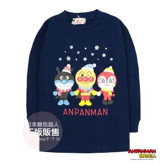 【ANPANMAN 麵包超人】麵包超人長袖T-冬季雪花 藍(90cm/100cm)