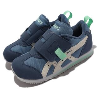 【asics 亞瑟士】休閒鞋 Idaho Mini FW 透氣 童鞋 亞瑟士 除臭 魔鬼氈 包覆 中童 藍 米(1144A192401)