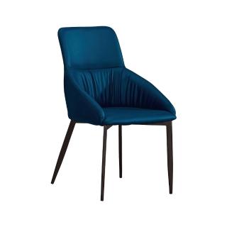 【obis】唯庭藍色皮餐椅