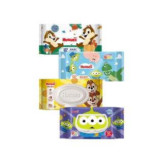 【HUGGIES 好奇】純水濕巾迪士尼加厚型70抽x16包 三眼怪/玩具總動員/奇奇蒂蒂加蓋80抽x12包