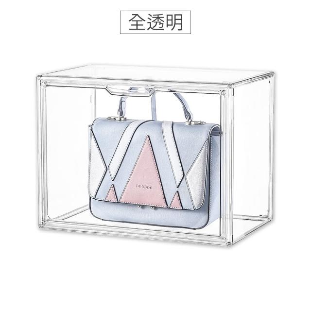 【HaRu日春生活】磁吸式包包收納箱-3入(透明收納盒 展示盒 公仔盒 鞋盒 置物盒 書籍收納盒 飾品盒 化妝盒)