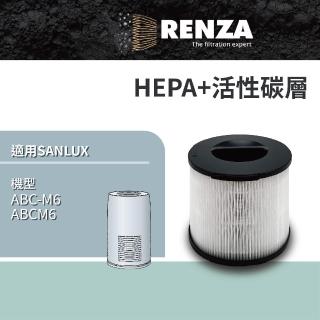 【RENZA】濾網適用 SANLUX 台灣三洋 ABC-M6空氣清淨機 三合一濾網(可替代 CAFT-M6HC)