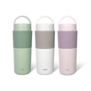 【AURA 艾樂】買1送1_提手陶瓷保溫杯525ML(真瓷/隨行杯/保溫杯瓶/保冰杯瓶/水壺)