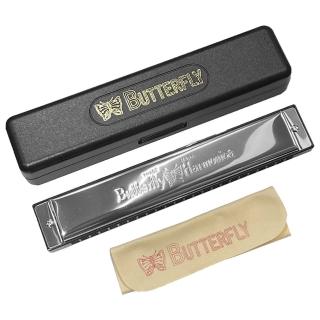 【KM MUSIC】BUTTERFLY蝴蝶牌 24孔複音口琴 C調 學校教學 口琴 初學(C調 學校教學 口琴 初學)