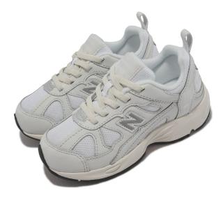 【NEW BALANCE】休閒鞋 878 W Wide 寬楦 童鞋 紐巴倫 皮革 網布 穿搭 中童 白 灰(PV878KN1-W)