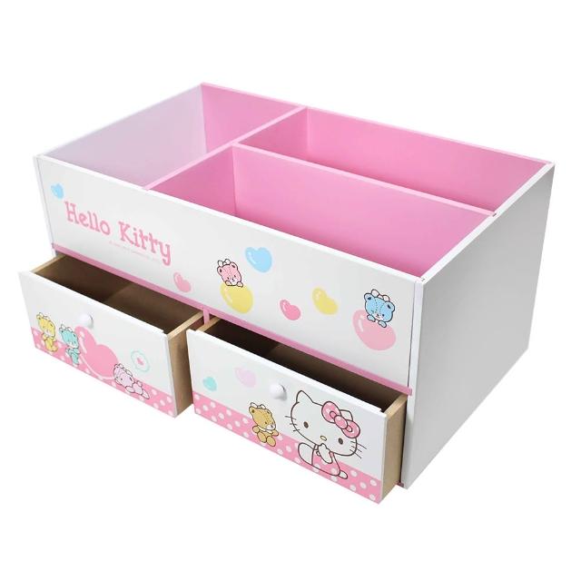 【收納王妃】Sanrio  三麗鷗 Hello Kitty 小熊抽屜格盒(34x17x20cm)
