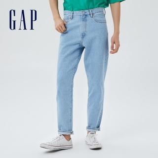 【GAP】男裝 潮流時尚淺色寬鬆牛仔褲(819663-淺藍色)