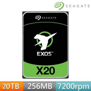 【SEAGATE 希捷】企業級 氦氣碟 EXOS X20 20TB 3.5吋 7200轉 SATAIII 企業級硬碟(ST20000NM007D)