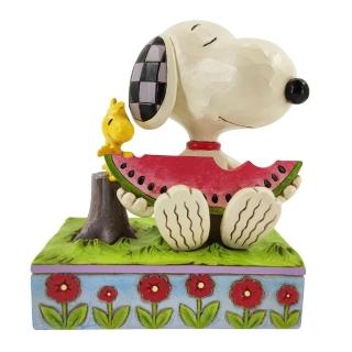 【Enesco】精品家飾 Snoopy 史努比與胡士托吃西瓜居家擺飾