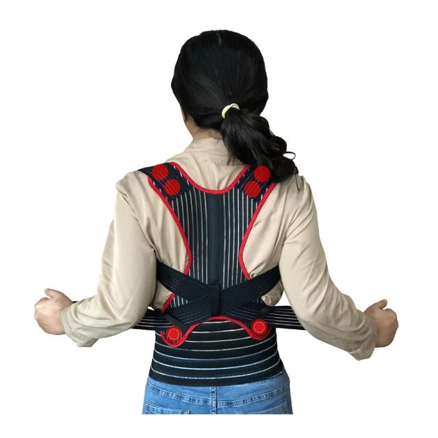 【Qi Mei 齊美】鍺x磁能 健康能量竹炭挺立護腰背帶2入組-台灣製(磁力貼 痠痛藥布 運動 護具)