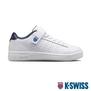 【K-SWISS】時尚運動鞋 Court Casper VLC-童-白/鯊魚迷彩(56808-961)