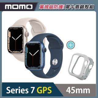 【Apple 蘋果】Apple Watch S7 GPS 45mm★犀牛盾防摔錶殼組(鋁金屬錶殼搭配運動型錶帶)