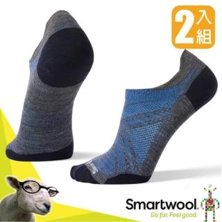 【SmartWool】美麗諾羊毛 機能跑步超輕減震踝襪(SW001405 中性灰_ 2雙入)