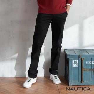 【NAUTICA】男裝 美式經典舒適休閒長褲(黑色)