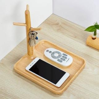 【桃花源創意工坊】創意家居橡膠木進門口玄關鑰匙方形收納盒鞋櫃客廳桌面置物架掛(家具)