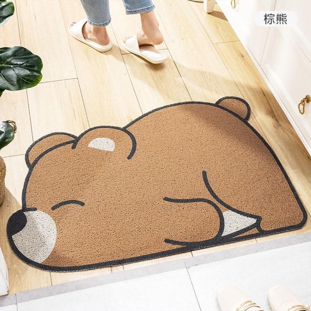 【JOCIYO 聚時柚】可愛萌寵造型90*60cm玄關刮泥地墊 進門腳踏墊 可剪裁地毯(絲圈印花地墊)