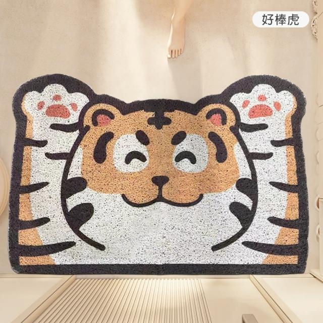 【JOCIYO 聚時柚】可愛萌寵造型90*60cm玄關刮泥地墊 進門腳踏墊 可剪裁地毯(絲圈印花地墊)