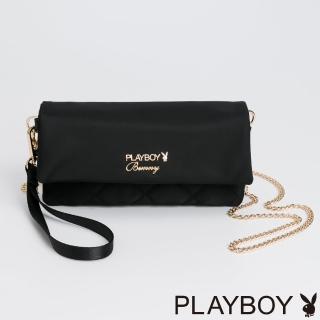 【PLAYBOY】長夾附手挽/長鍊帶 Active系列(黑色)