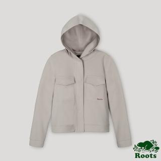 【Roots】Roots 女裝- 心靈平衡系列 口袋造型連帽外套(玫瑰灰)
