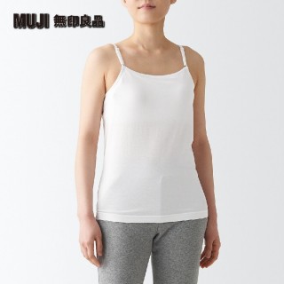 【MUJI 無印良品】女棉混蠶絲有杯細肩帶(共4色)