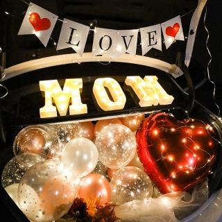 浪漫驚喜LOVE MOM後車箱布置氣球組1組(母親節 生日 派對 氣球 後車廂 佈置)
