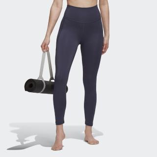 【adidas 愛迪達】緊身褲 女 運動長褲 慢跑 瑜珈 9分褲 國際碼 YO STO 78 TIG 藍紫 HC6638
