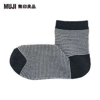 【MUJI 無印良品】女棉混足口寬鬆舒適橫紋直角短襪23~25cm(共4色)