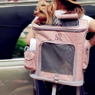 【May shop】升級款加大L號寵物背包可折疊雙肩寵物包外出便攜貓包