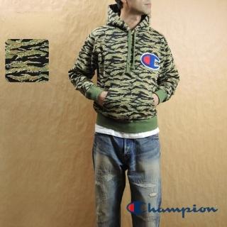 【Champion】Logo迷彩連帽Tee