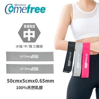 【Comefree】肌力鍛鍊圈/阻力帶/美臀圈 台灣製(灰色中階_2入組)