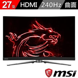 【MSI 微星】MPG ARTYMIS 273CQRX-QD 2K 1000R曲面電競螢幕(VA/2K/240Hz)