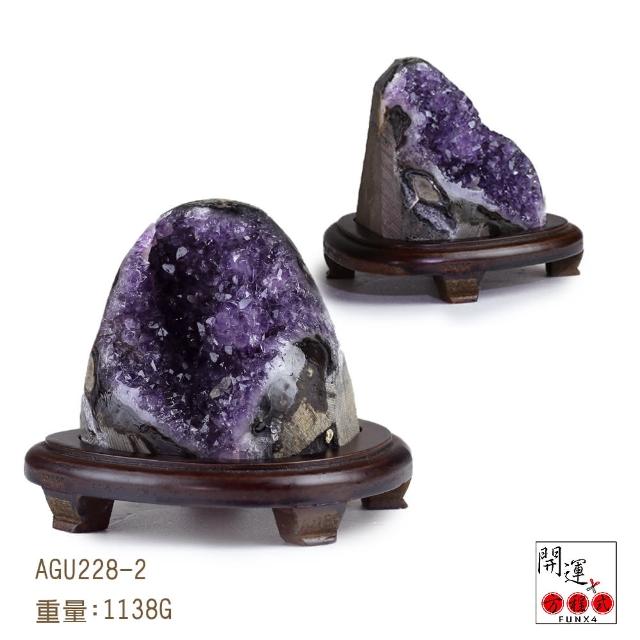 【開運方程式】頂級烏拉圭手工木雕底座紫晶鎮AGU228(1100g以上紫水晶鎮)