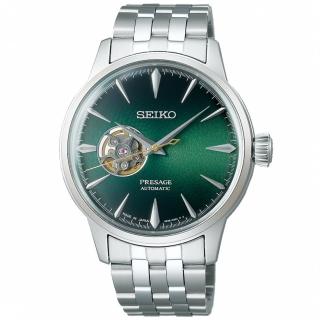 【SEIKO 精工】PRESAGE 經典開芯系列機械錶-綠/40.5mm(4R38-01N0G/SSA441J1)