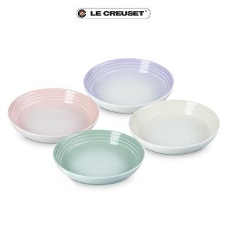 【Le Creuset】瓷器義麵盤組22cm-4入(淡雅恬靜系列)