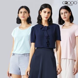 【G2000】春夏新品女裝彈性柔滑舒適短袖休閒上衣(多款可選)