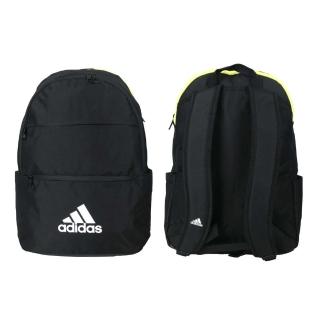 【adidas 愛迪達】大型後背包-雙肩包 肩背包 旅行包 25L 愛迪達 黑白螢光黃(GN9864)