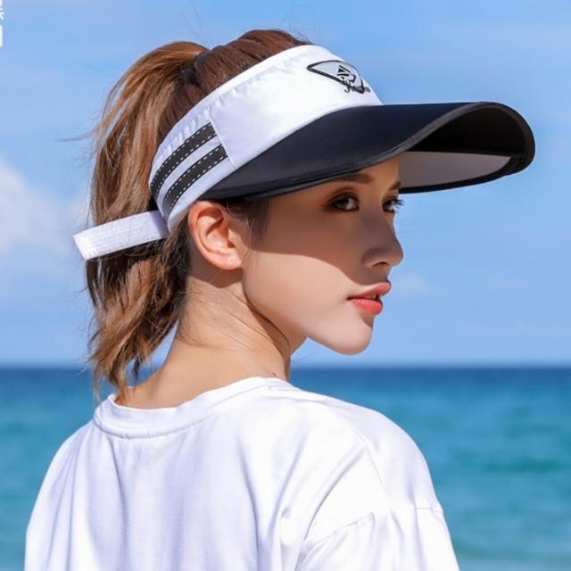 【MGSHOP】運動風帽檐伸縮空頂帽遮陽帽