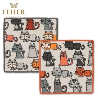 【Feiler】高冷貓咪方巾 2色(30x30cm)