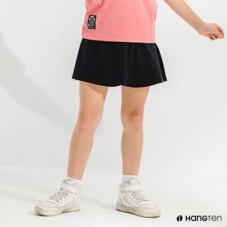 【Hang Ten】女童-REGULAR FIT有機棉鬆緊休閒褲裙(深藍)