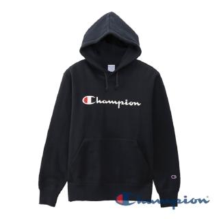 【Champion】BASIC草寫Logo連帽Tee-深藍