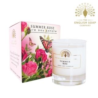 【The English Soaps】夏日玫瑰 170g 綴花卉香氛蠟燭(Summer Rose)