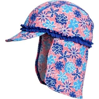 【Playshoes】嬰兒童抗UV防曬水陸兩用遮頸帽-碎花(護頸遮脖遮陽帽泳帽)