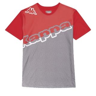 【KAPPA】時尚型男吸溼排汗圓領衫(紅 灰 31181QWA07)
