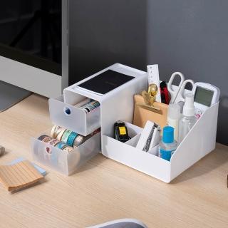 【樂嫚妮】多用途分隔式收納盒 附抽屜 整理盒 桌面收納(文具 化妝用品 收納)