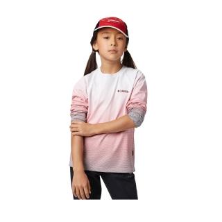 【Columbia 哥倫比亞】童款- 迪士尼涼感防曬50快排長袖排汗衫-白色(UAY00360 / 涼感.排汗.防曬)