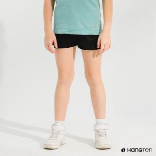 【Hang Ten】女童-恆溫多功能-REGULAR FIT鳥眼吸排紗涼感抗菌除臭運動短褲(黑)